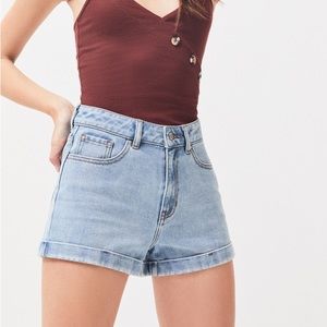 PacSun Amber Blue Denim Mom Shorts